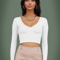 Dream Beauty Fashion Scoop Neck Fitted Crop Top-picture-15