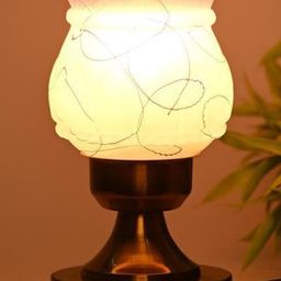 SOMIL White Printed Glass Cylindrical Shaped Table Lamp-picture-42