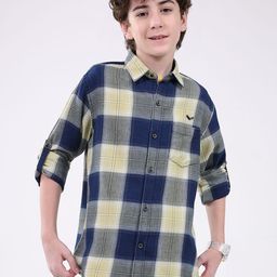 Monte Carlo Boys Slim Fit Buffalo Checks Checked Casual Shirt-picture-38