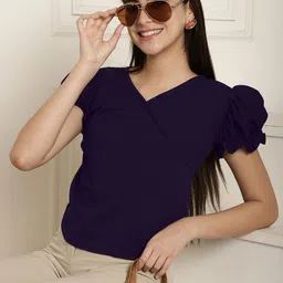 Metronaut Puff Sleeve Wrap Top-picture-22