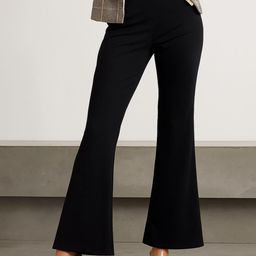 SASSAFRAS Women Textured Flared Fit Mid-Rise Trousers-picture-0