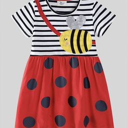 LULU & SKY Girls Stripe & Polka Pattern A-Line Dress-picture-12