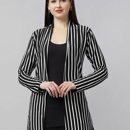 Elara Luxe Vertical Stripes V-Neck Cotton Top-image-28