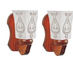 Somil Premium Designer Glass Wall / Night Lamp Elegant & Stylish Dcor Accent for Modern Interiors, color, White, Size:- 19 X 25 X 31.5 CM-17