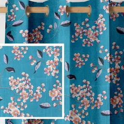 Aura Teal 2 Pieces Door Curtains-image-53
