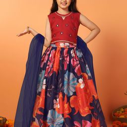 FASHION DREAM Girls Printed Ready To Wear Lehenga & Blouse With Dupatta-picture-20