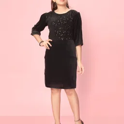 BAESD Girls Embellished Sequinned Work Sheath Dress-picture-11
