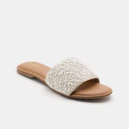 R&B Women Embellished Open Toe Flats-image-22