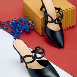 Sole To Soul Women Pointed Toe Slim Heel Mules-44