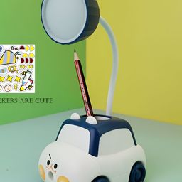 Flenzy Blue Printed Acrylic Frusturical Shaped Table Lamp-27