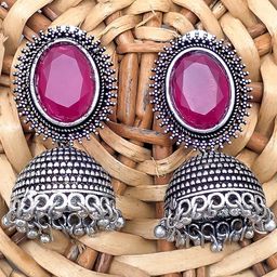 Oxy Jewels Silver-Plated Drop Earrings-image-16