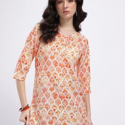 Anouk Rustic Ethnic Motif Printed V-Neck Straight Kurta-picture-43