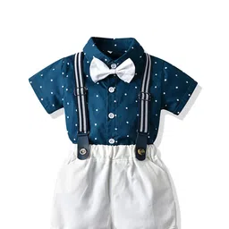 JC SPARKLE Boys Printed Shirt With Shorts & Suspenders-picture-20