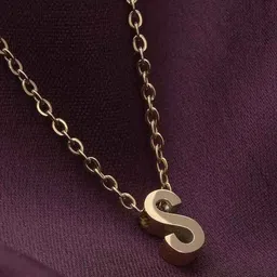 PALMONAS 18K Gold-Plated Stainless Steel S Small Letter Minimal Chain-image-58