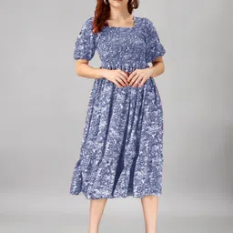 Jash Creation Floral Print Applique Fit & Flare Maxi Dress-picture-24
