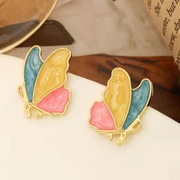 VAGHBHATT Gold-Plated Butterfly Shaped Studs image 2