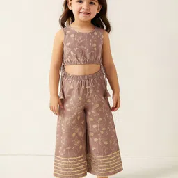 A.T.U.N. Girls Printed Sleeveless Top With Palazzos-image-12