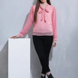 Raabta Fashion Women Tie-Up Neck Georgette Top-picture-29
