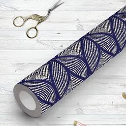 ArtzFolio Blue & White Geometric Printed UV Resistant Wallpaper-18