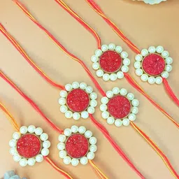 Anouk Set Of 6 Rakhi With Quirky Card, Roli & Chawal-99