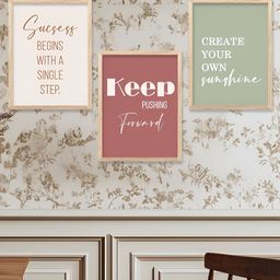 Kotart White And Green 3 Pieces Typography Wooden Wall Arts-picture-21