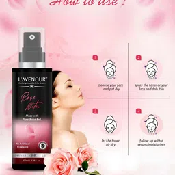 L'AVENOUR Set Of 3 Steam Distilled Pure Rose Water For Glowing & Hydrated Skin-100 ml Each image 2