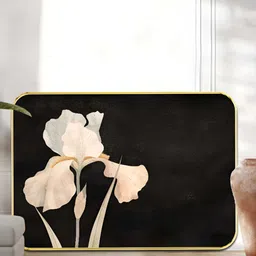 SAF Black & Off White Floral Printed Wooden Wall Art-image-46