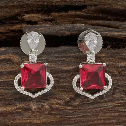 Kushal's Fashion Jewellery Cubic Zirconia Square Drop Earrings-48