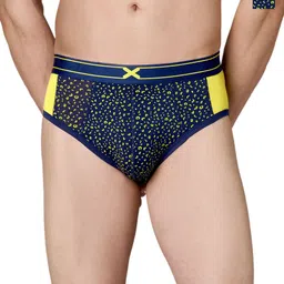 FRENCHIE Men Pack Of 2 Printed Mid-Rise Basic Briefs FR-MI-BF-LIT-1X5-LPYLW-S-PO2-image-77