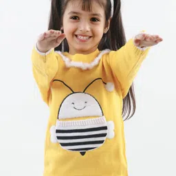 KNITCO Girls Humour and Comic Pullover with Applique Detail-image-1