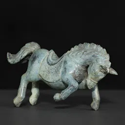 Exotic India Table Decor Running Horse Figurine Brass with Casting Using Lost Wax Method-image-18
