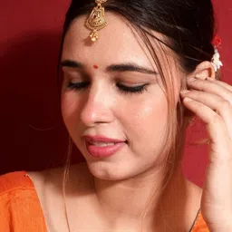 Niscka Gold Plated Ruby Emerald and Pearl Mangtikka-17