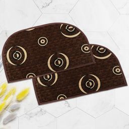 Kuber Industries Brown & Cream-Colored 2 Pieces Printed Cotton Anti-Slip Doormats-76