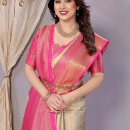 SILKWEAR Checked Zari Banarasi Saree-picture-38