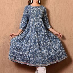 KALINI Women Floral Printed Gotta Patti Indie Prints Anarkali Kurta-image-37