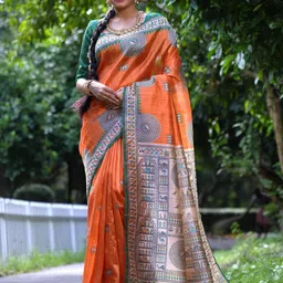 KALINI Warli Printed Tussar Saree-picture-45