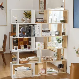 lukzer 6 Layer Bookshelf S Shaped Bookcase Open Book Shelf Display Rack (MR-002/White) Engineered Wood Open Book Shelf image 4