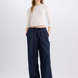 DeFacto Women Regular Fit Cotton Parallel Trousers-image-79