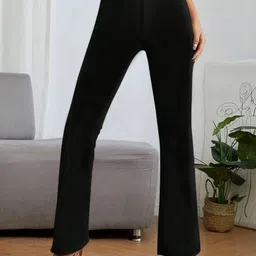 BAESD Women Relaxed Straight Leg High-Rise Trousers-image-81