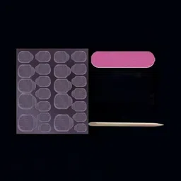 The Pink Truck Set of 24 Oval Ombre Design Artificial Reusable Nail With Glue image 2