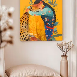 Art Street Yellow & Blue Floral & Botanical Printed Canvas Wall Art-image-56