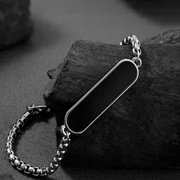The Roadster Lifestyle CoMen Silver Plated Rectangular Bracelet-28