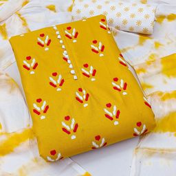 SAINOOR Floral Embroidered Cotton Unstitched Dress Material-picture-12