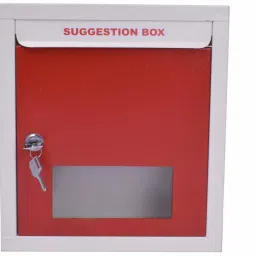 impulse All in 1 Multipurpose Letter Box/Complaint Box/Donation Box with Lock Table Top or Wall Mount (Red Ivory) Suggestion Box image 2