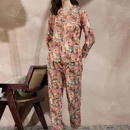 all about you Printed Shirt With Pyjama Night suit-image-4