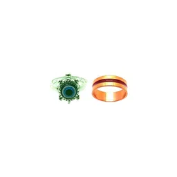 Dynamic Retail Global Set of 2 Rings for Men & Women, Green-Gold Alloy Ring ()-image-63