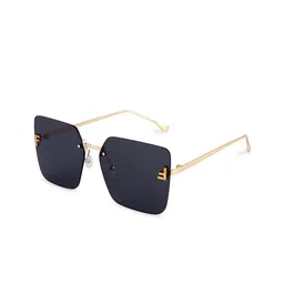 HASHTAG EYEWEAR Women Black Lens & Gold-Toned Square Sunglasses with-image-85