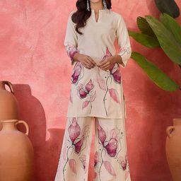 Sangria Printed Pure Cotton Tunic With Trouser Co-Ords-picture-26