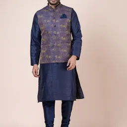 Nawaz's Kurta Men Regular Dupion Silk Kurta with Pyjamas-picture-0