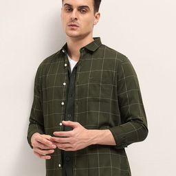 THE BEAR HOUSE Men Slim Fit Tartan Checks Opaque Checked Casual Shirt-image-46